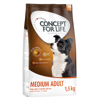 Zooplus 1,5kg medium adult concept for life hundefutter trocken aanbieding