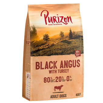 Zooplus Purizon adult black angus-rund met kalkoen - graanvrij hondenvoer - 400 g aanbieding
