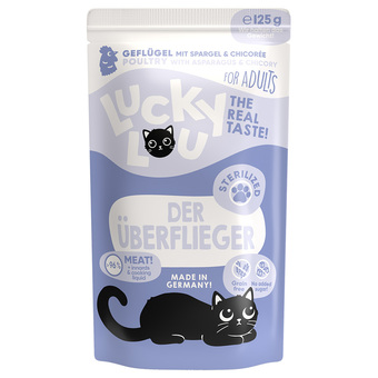 Zooplus 16x 125g lucky lou sterilized gevogelte kattenvoer nat aanbieding