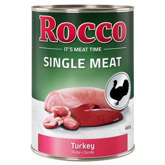 Zooplus Rocco single meat 6 x 400 g - kalkoen aanbieding