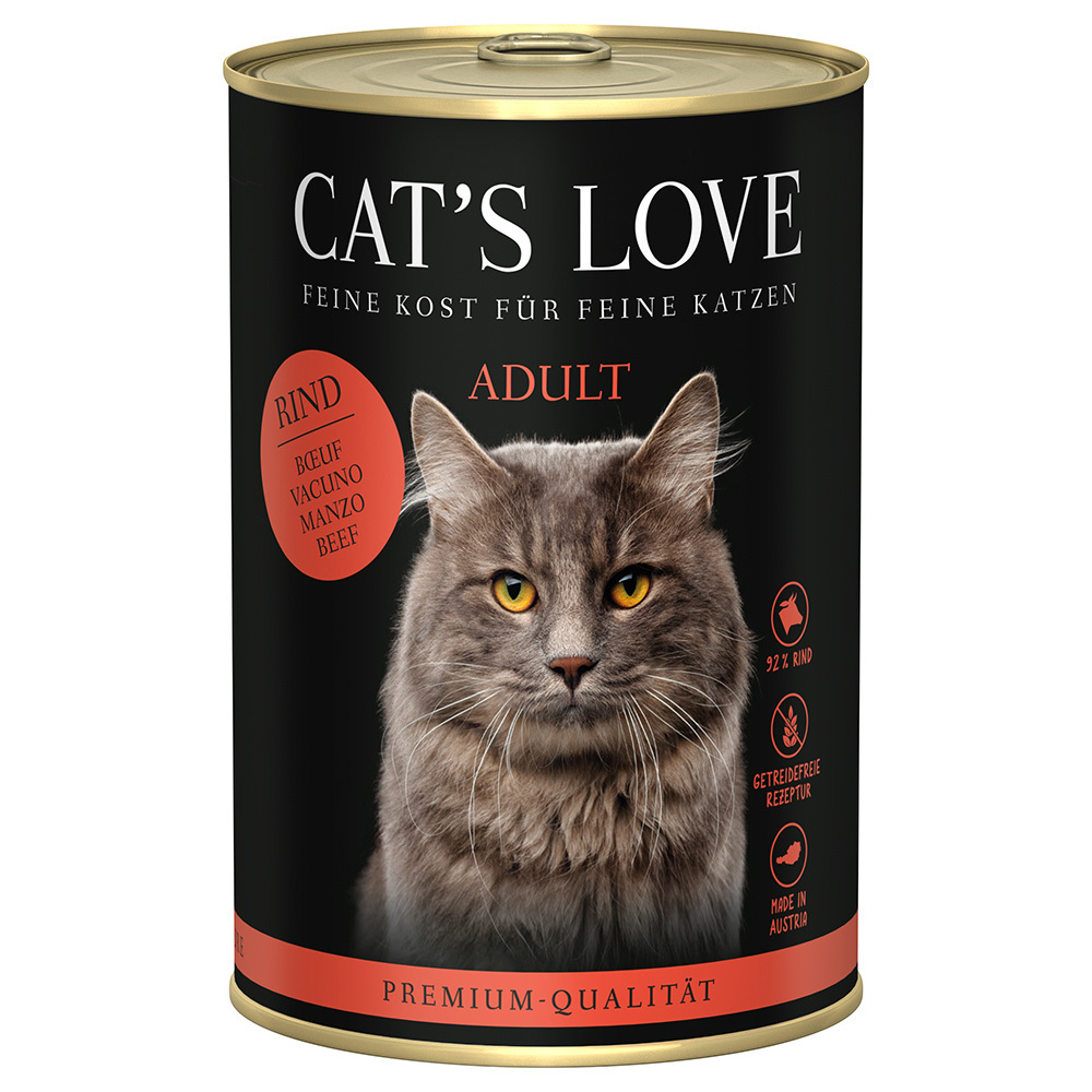 6x400g cat's love pure beef nat kattenvoer aanbieding bij Zooplus