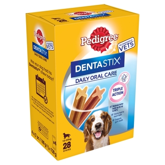 Zooplus Pedigree dentastix dagelijkse gebitsverzorging - multipack (28 stuks) voor middelgrote honden (10-25 kg) aanbieding