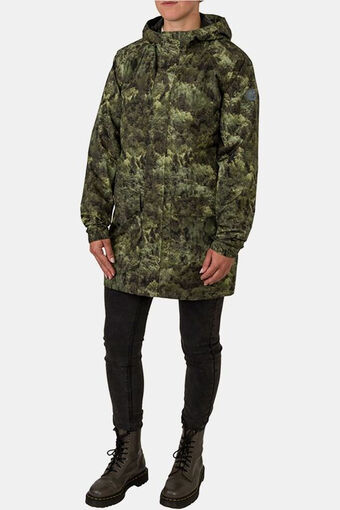 Bever Agu motion rain parka urban outdoor uni hardshell jas groen aanbieding