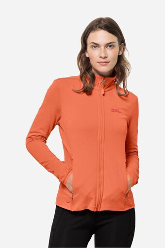 Bever Jack wolfskin peak grid fleece oranje aanbieding