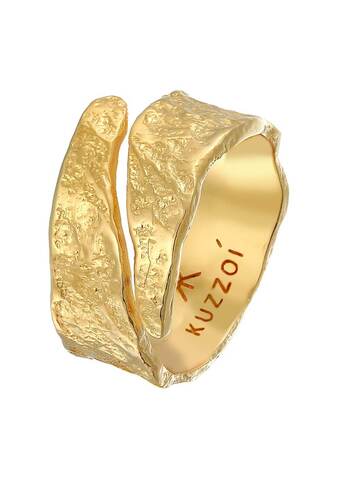 Douglas Kuzzoi kuzzoi ring heren ring structuur gebruikte look in 925 sterling zilver gold plated aanbieding