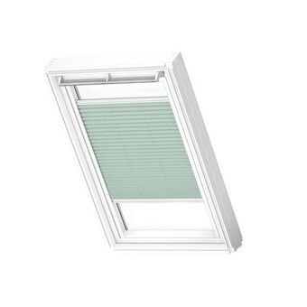 Praxis Velux manueel lichtdoorlatend plisségordijn white line fhl m08 1281swl muntgroen aanbieding