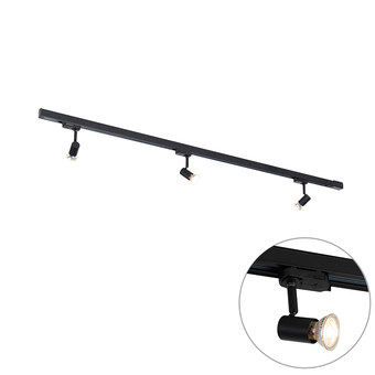 Lampenlicht.nl Modern railsysteem zwart 3-lichts 3-fase links - jeany aanbieding