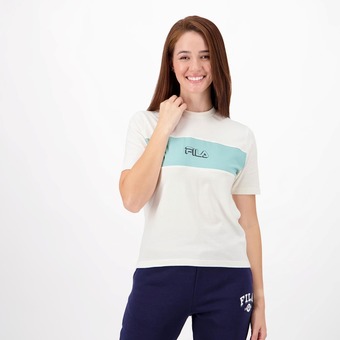 Perry Sport Fila fila kangu shirt wit/blauw dames aanbieding