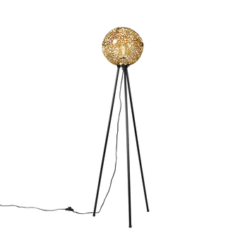 Lampenlicht.nl Art deco vloerlamp tripod goud - maro aanbieding