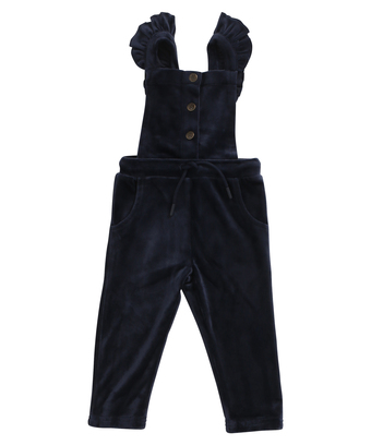 terStal Baby ruche jumpsuit velours blauw in maat aanbieding