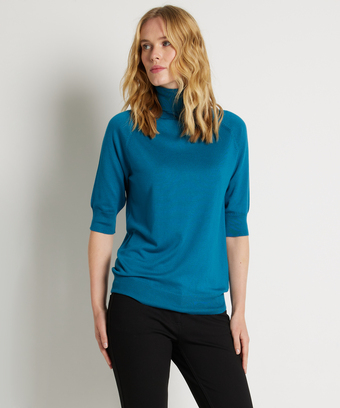 terStal Dames basic truitje col blauw in maat aanbieding