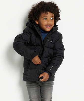 terStal Jongens uni puffer jas zwart in maat aanbieding