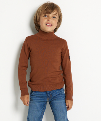 terStal Jongens uni trui turtleneck bruin in maat aanbieding