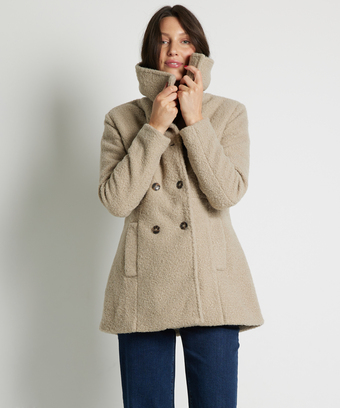 terStal Dames boucle jas beige in maat aanbieding