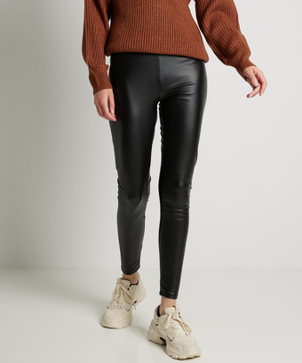 terStal Dames lederlook legging zwart in maat aanbieding