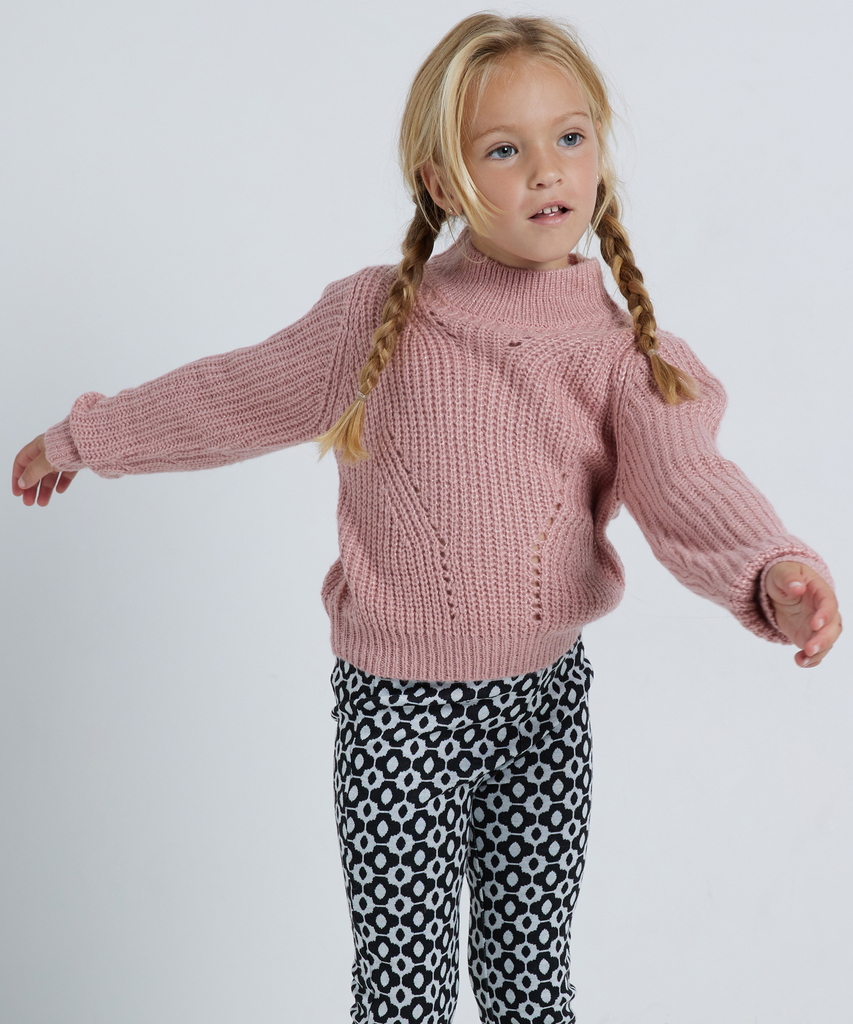 terStal Meisjes glitter trui met hoge kraag roze in maat aanbieding