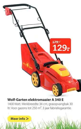 Boerenbond Wolf-garten elektromaaier a 340 e aanbieding