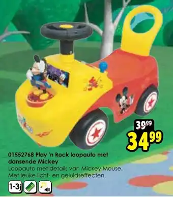 ToyChamp Play'n Rock Loopauto met dansende Mickey aanbieding