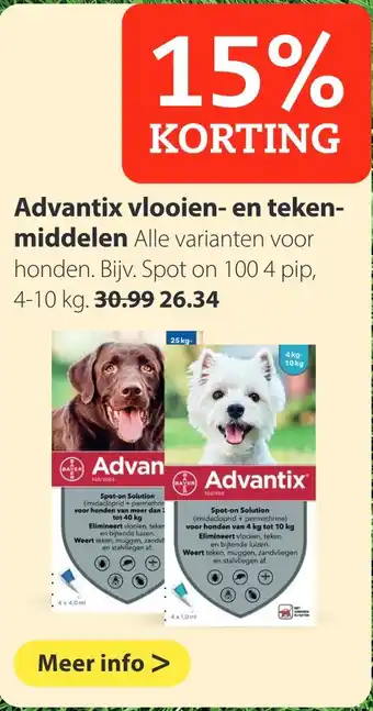 Pets Place Advantix vlooien- en tekenmiddelen aanbieding