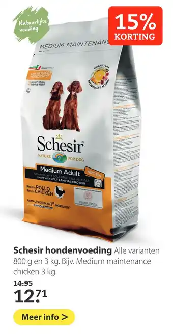 Pets Place Schesir hondenvoeding 3kg aanbieding