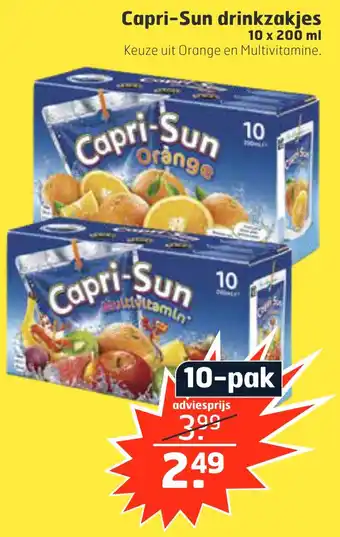 Trekpleister Capri-Sun drinkzakjes 200ml aanbieding