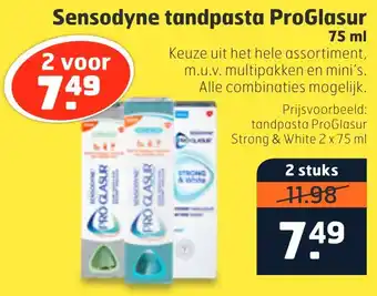 Trekpleister Sensodyne tandpasta ProGlasur 75ml aanbieding