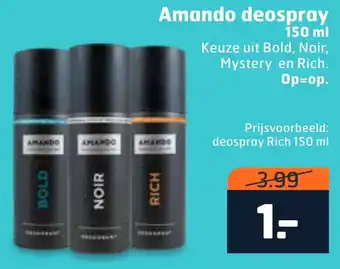 Trekpleister Amando deospray aanbieding