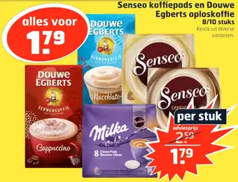 Trekpleister Senseo koffiepads en Douwe Egberts oploskoffie aanbieding