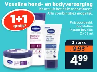 Trekpleister Vaseline hand- en bodyverzorging 75ml aanbieding