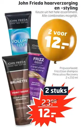 Trekpleister John Frieda haarverzorging en -styling 250ml aanbieding