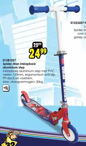 ToyChamp Spider-Man inklapbare aluminium step aanbieding