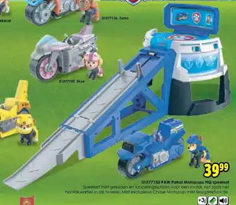 ToyChamp Paw Patrol Motopups HQ speelset aanbieding