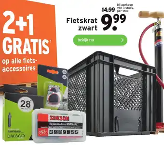 GAMMA Fietskrat zwart aanbieding