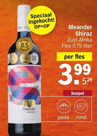 Albert Heijn Meander Shiraz 0.75liter aanbieding