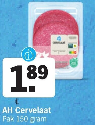 Albert Heijn AH Cervelaat 150 gram aanbieding