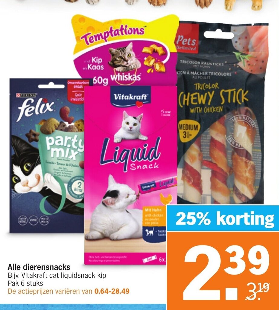 Albert Heijn Alle dierensnacks aanbieding