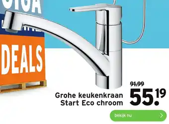 GAMMA Grohe keukenkraan Start Eco chroom aanbieding