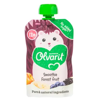 Dekamarkt Olvarit knijpfruit 12+ maanden smoothie bosvruchten aanbieding