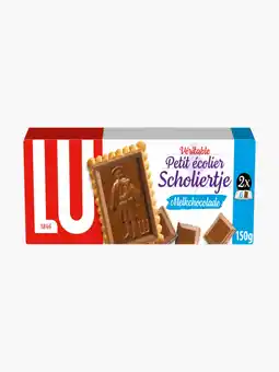 Flink Lu scholiertje chocolade koekjes melk 150g aanbieding