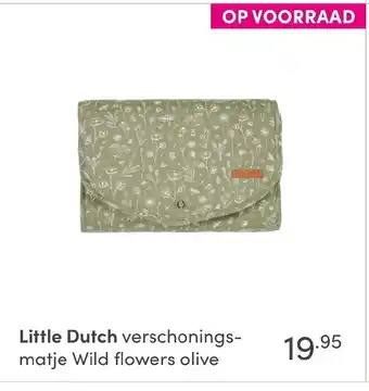 Baby & Tiener Little Dutch Verschoningsmatje Wild Flowers olive aanbieding