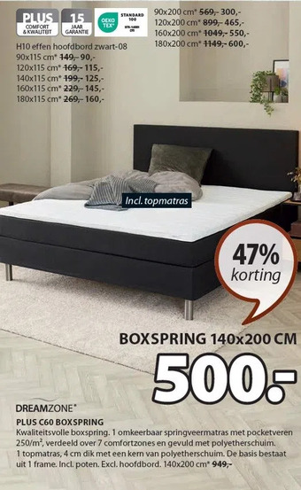 Jysk Dreamzone* plus c60 boxspring aanbieding