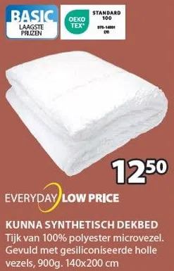 Jysk Kunna synthetisch dekbed aanbieding