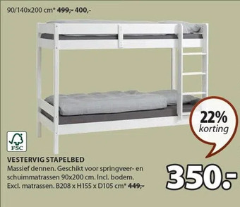 Jysk Vestervig stapelbed aanbieding