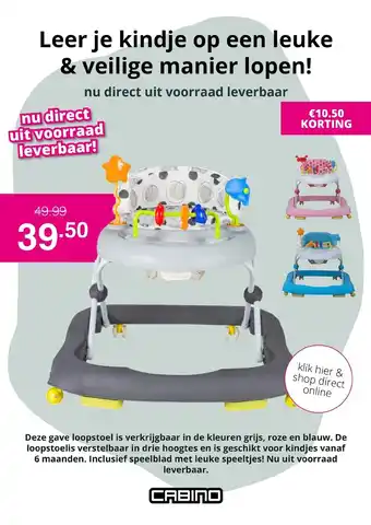 Baby & Tiener Cabino Loopstoel aanbieding