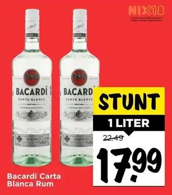 Vomar Voordeelmarkt Bacardi Carta Blanca rum 1L aanbieding