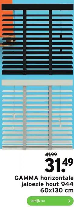 GAMMA GAMMA horizontale jaloezie hout 944 60x130 cm aanbieding