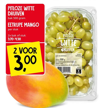 Jan Linders Pitloze witte druiven aanbieding
