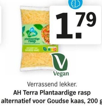 Albert Heijn AH Terra Plantaardige rasp alternatief voor Goudse kaas, 200 g aanbieding