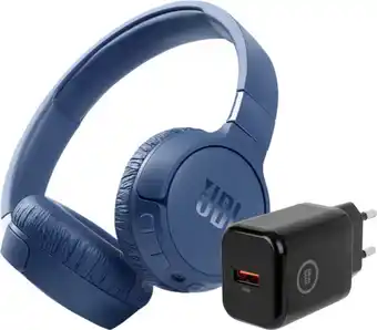 Coolblue Jbl tune 660nc blauw + bluebuilt quick charge oplader met usb a poort 18w zwart aanbieding