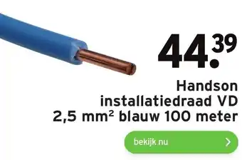 GAMMA Handson installatiedraad VD 2,5 mm2 blauw 100 meter aanbieding